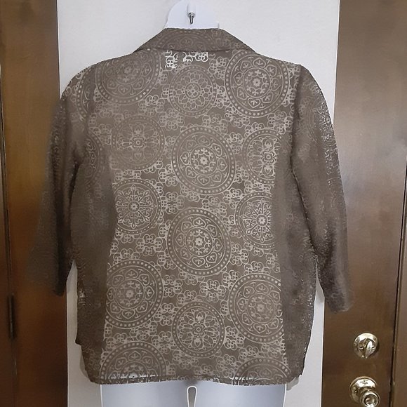 ALFRED DUNNER/SHEER BLOUSE/3-4 SLEEVE/Size 8 - Picture 2 of 8